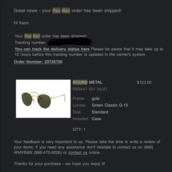 Ray-ban Round Sunglasses Metal Gold - Picture 9 of 9